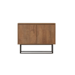 Hanah Home Consola Moderna e Industrial Nogal y Negro 90x72x36 cm